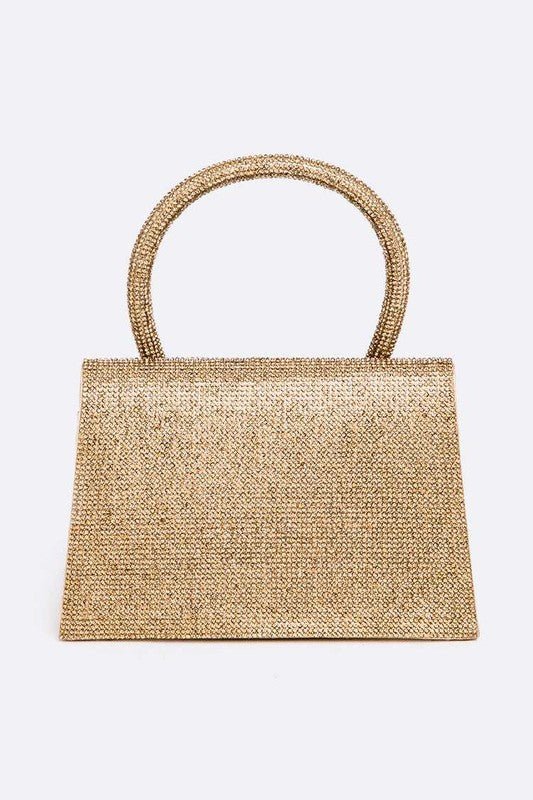 Rhinestone Convertible Top Handle Clutch Bag - HOUSE OF SHE