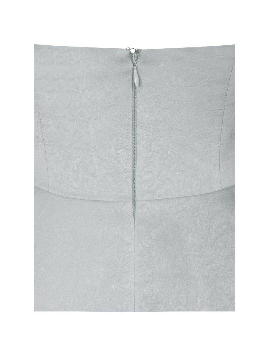 Rianna Light Sage Crinkle Satin Halter Mini Dress - HOUSE OF SHE