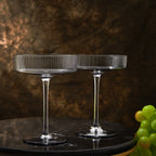 Ribbed Coupe Cocktail Glasses 8 Oz Set Of 2 Classic Manhattan Glasses For Cocktails Libbey Champagne - HOUSE OF SHE