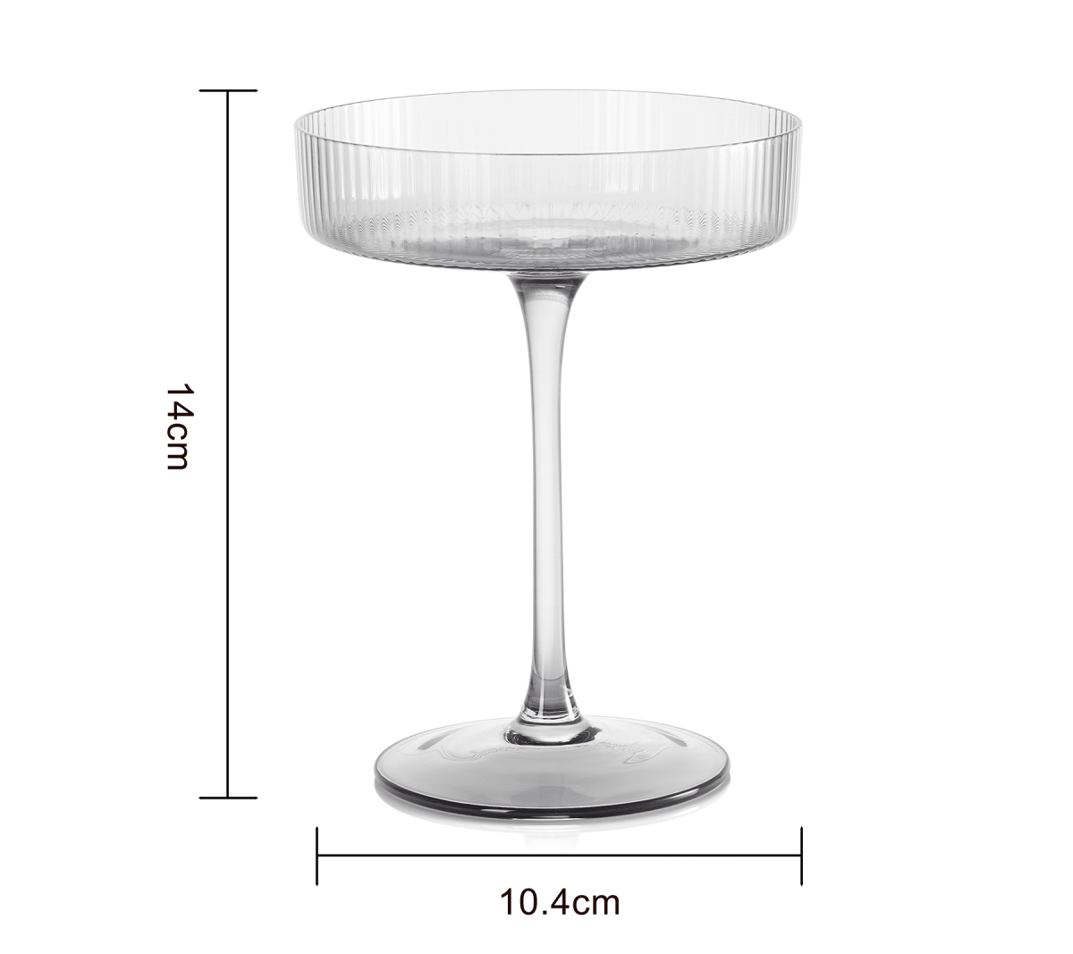 Ribbed Coupe Cocktail Glasses 8 Oz Set Of 2 Classic Manhattan Glasses For Cocktails Libbey Champagne - HOUSE OF SHE