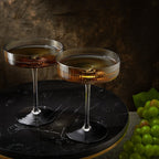 Ribbed Coupe Cocktail Glasses 8 Oz Set Of 2 Classic Manhattan Glasses For Cocktails Libbey Champagne - HOUSE OF SHE