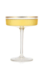 Ribbed Coupe Cocktail Glasses With Gold Rim 8 Oz Set Of 2 Classic Manhattan Glasses For Cocktails Li - HOUSE OF SHE