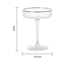 Ribbed Coupe Cocktail Glasses With Gold Rim 8 Oz Set Of 4 Classic Manhattan Glasses For Cocktails Li - HOUSE OF SHE