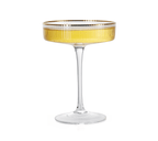 Ribbed Coupe Cocktail Glasses With Gold Rim 8 Oz Set Of 4 Classic Manhattan Glasses For Cocktails Li - HOUSE OF SHE