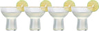 Ribbed Stemless Margarita Glasses With Gold Rim Set Of 4 Hand Blown Luxury Coupe Cocktail Martini Ch - HOUSE OF SHE