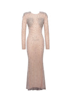 Rita Sequin Mesh Silver Beaded Mermaid Dress - HOUSE OF SHE
