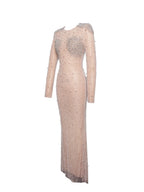 Rita Sequin Mesh Silver Beaded Mermaid Dress - HOUSE OF SHE
