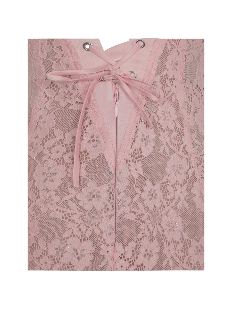 Rosalyn Pink Lace Sweetheart Maxi Mermaid Dress - HOUSE OF SHE