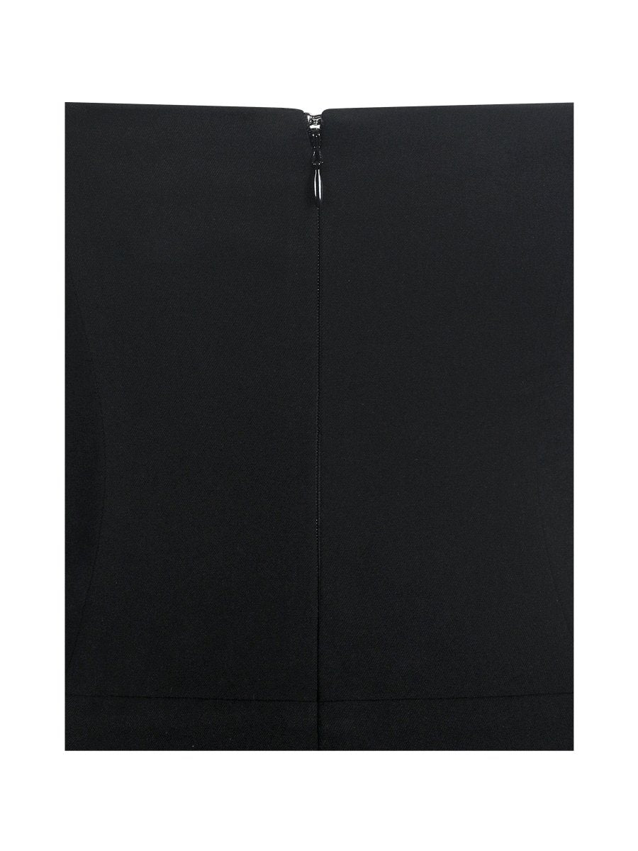 Saige Black Mermaid Maxi Dress with Ivory Bow Bustline - HOUSE OF SHE