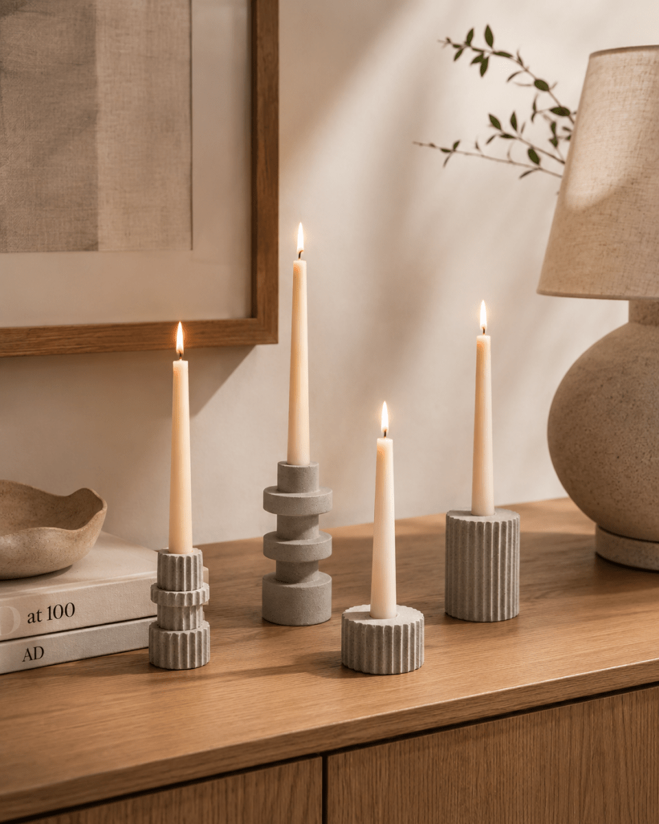 Sandstone Candle Holders - HOUSE OF SHE