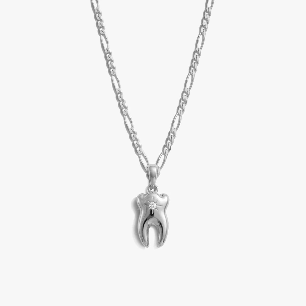 Sapphire Tooth Figaro Necklace - HOUSE OF SHE