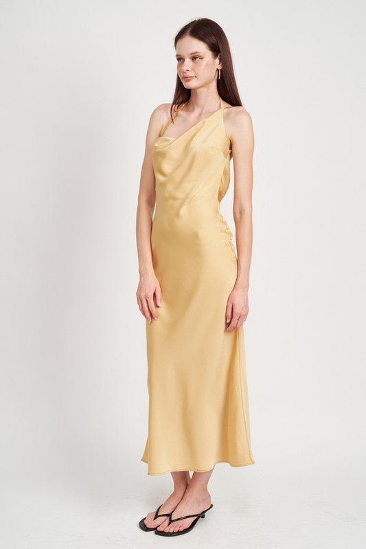 Satin Maxi Bias Dress - HOUSE OF SHE