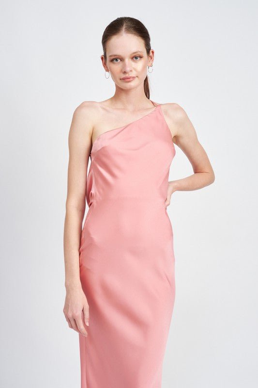 Satin Maxi Bias Dress - HOUSE OF SHE