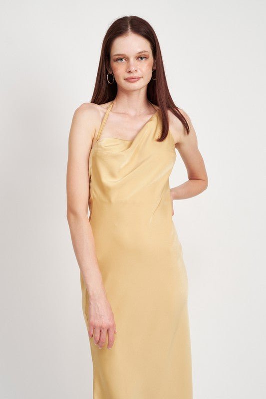 Satin Maxi Bias Dress - HOUSE OF SHE