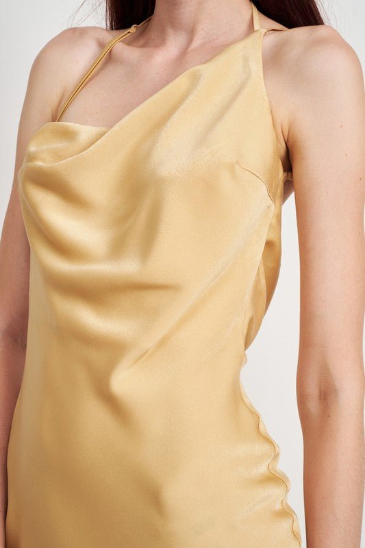 Satin Maxi Bias Dress - HOUSE OF SHE