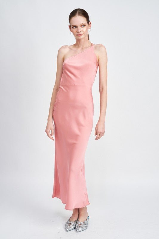 Satin Maxi Bias Dress - HOUSE OF SHE