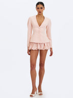 Savannah Tulip Pink Peplum Blazer - HOUSE OF SHE