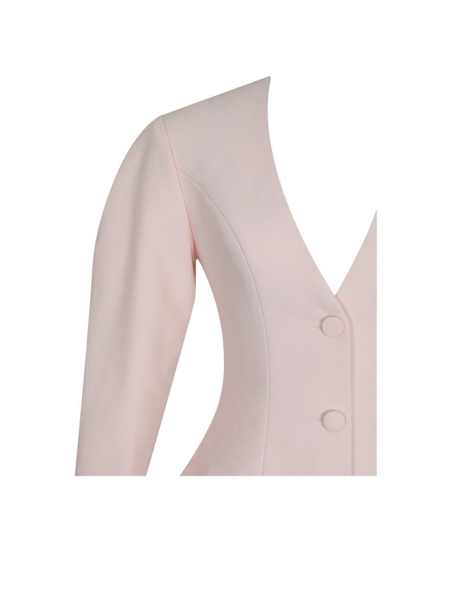 Savannah Tulip Pink Peplum Blazer - HOUSE OF SHE