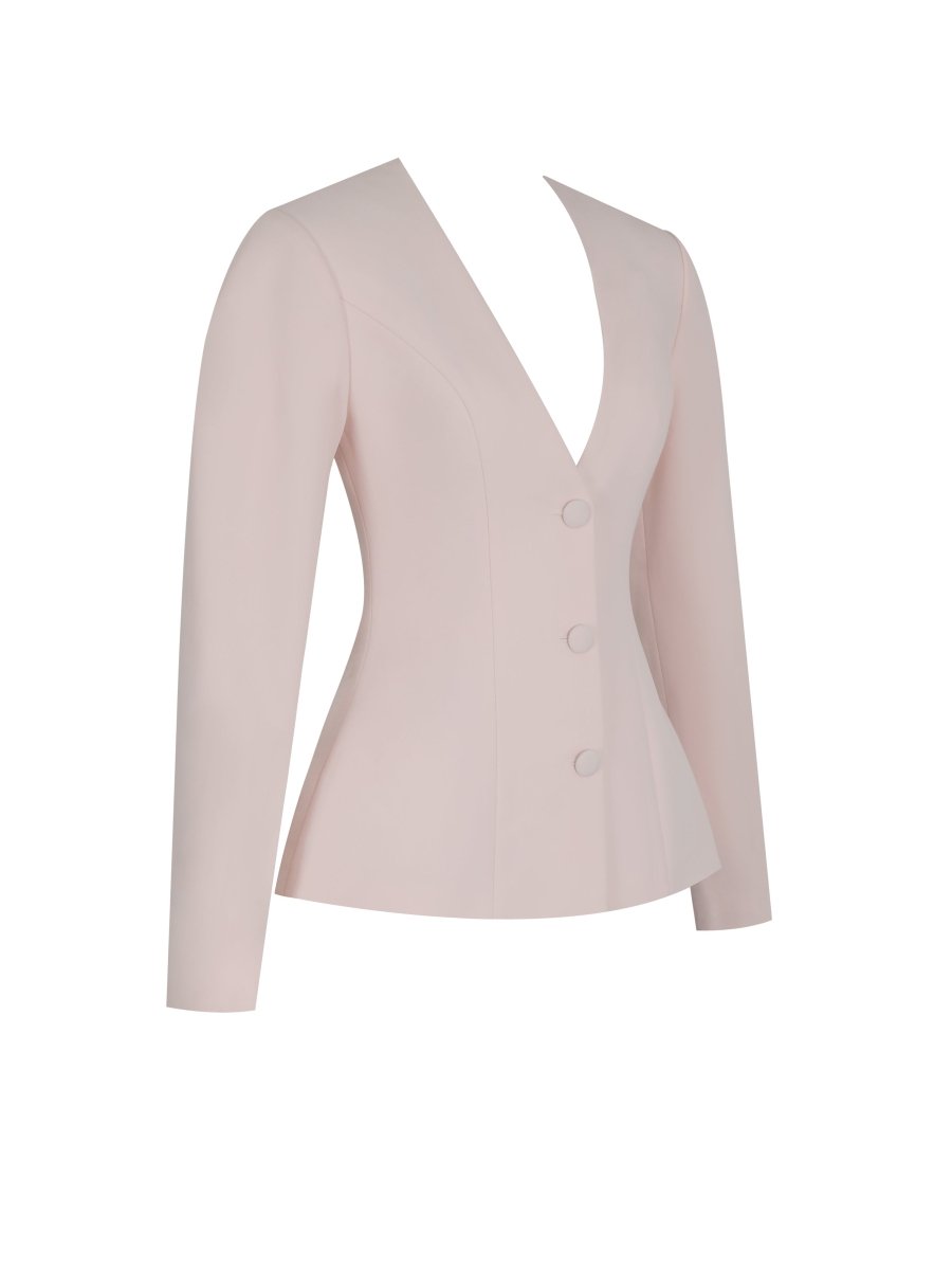 Savannah Tulip Pink Peplum Blazer - HOUSE OF SHE