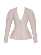 Savannah Tulip Pink Peplum Blazer - HOUSE OF SHE