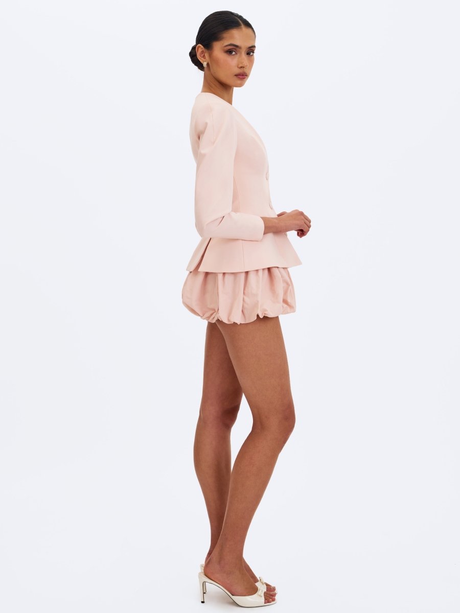 Savannah Tulip Pink Peplum Blazer - HOUSE OF SHE