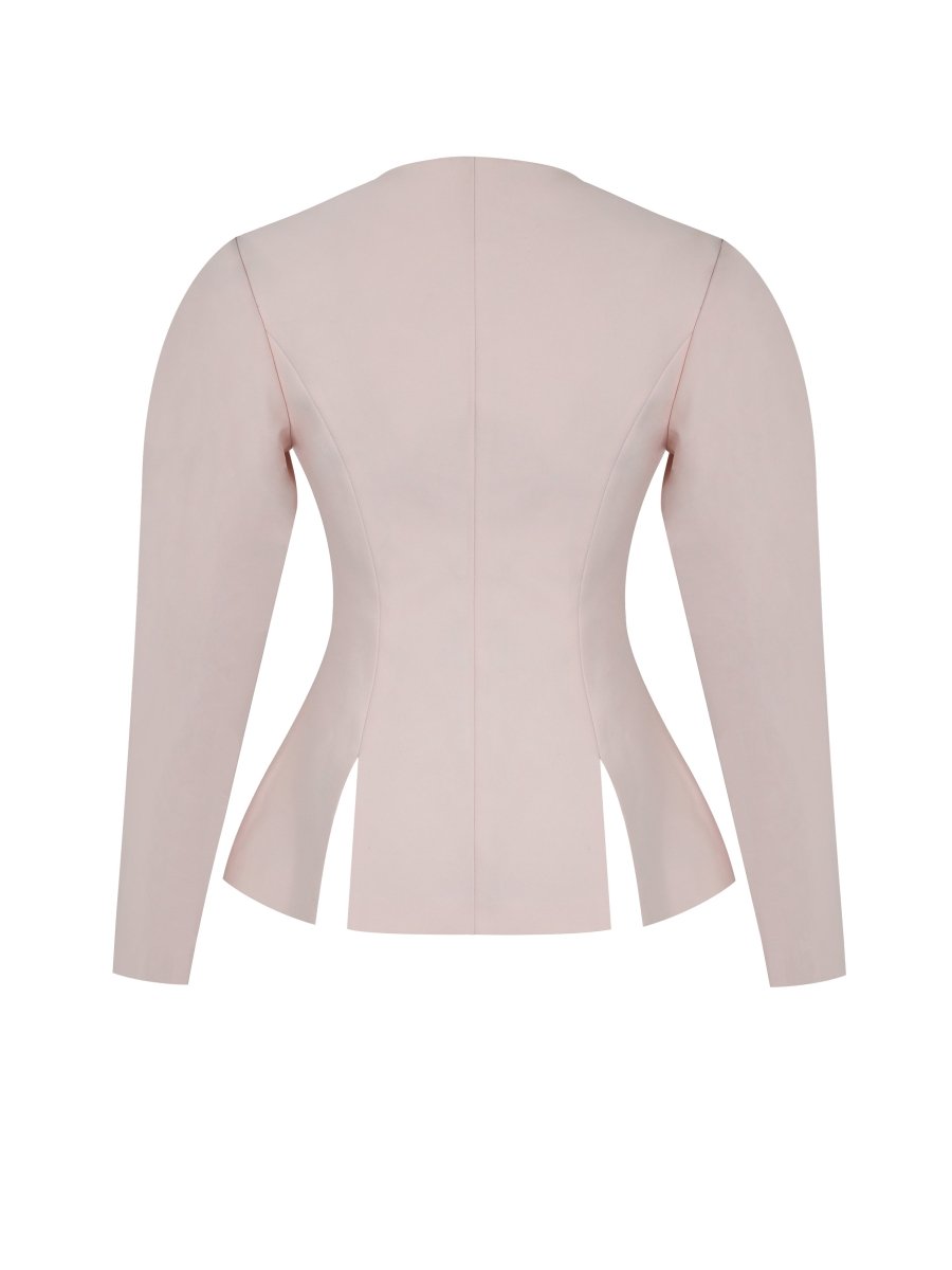 Savannah Tulip Pink Peplum Blazer - HOUSE OF SHE