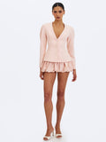 Savina Tulip Pink Taffeta Bubble Shorts - HOUSE OF SHE