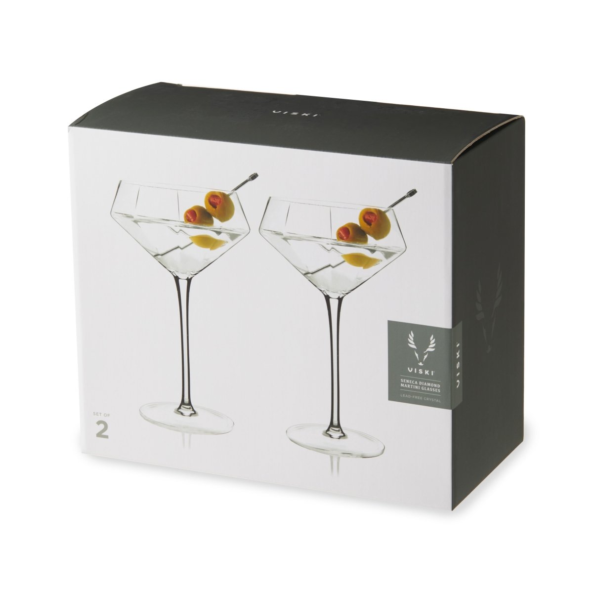Seneca Diamond Crystal Martini Glasses Set of 2 - HOUSE OF SHE