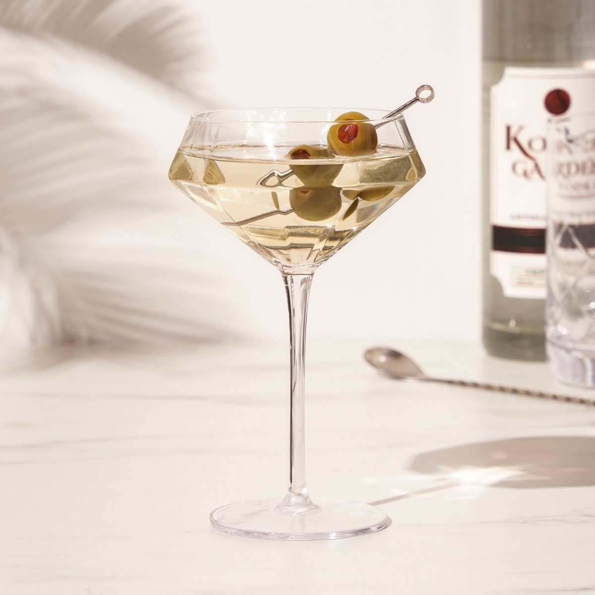 Seneca Diamond Crystal Martini Glasses Set of 2 - HOUSE OF SHE