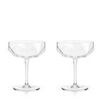 Seneca Faceted Coupe Glasses Set of 2 - HOUSE OF SHE