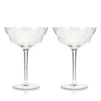 Seneca Faceted Crystal Martini Glasses Set of 2 - HOUSE OF SHE