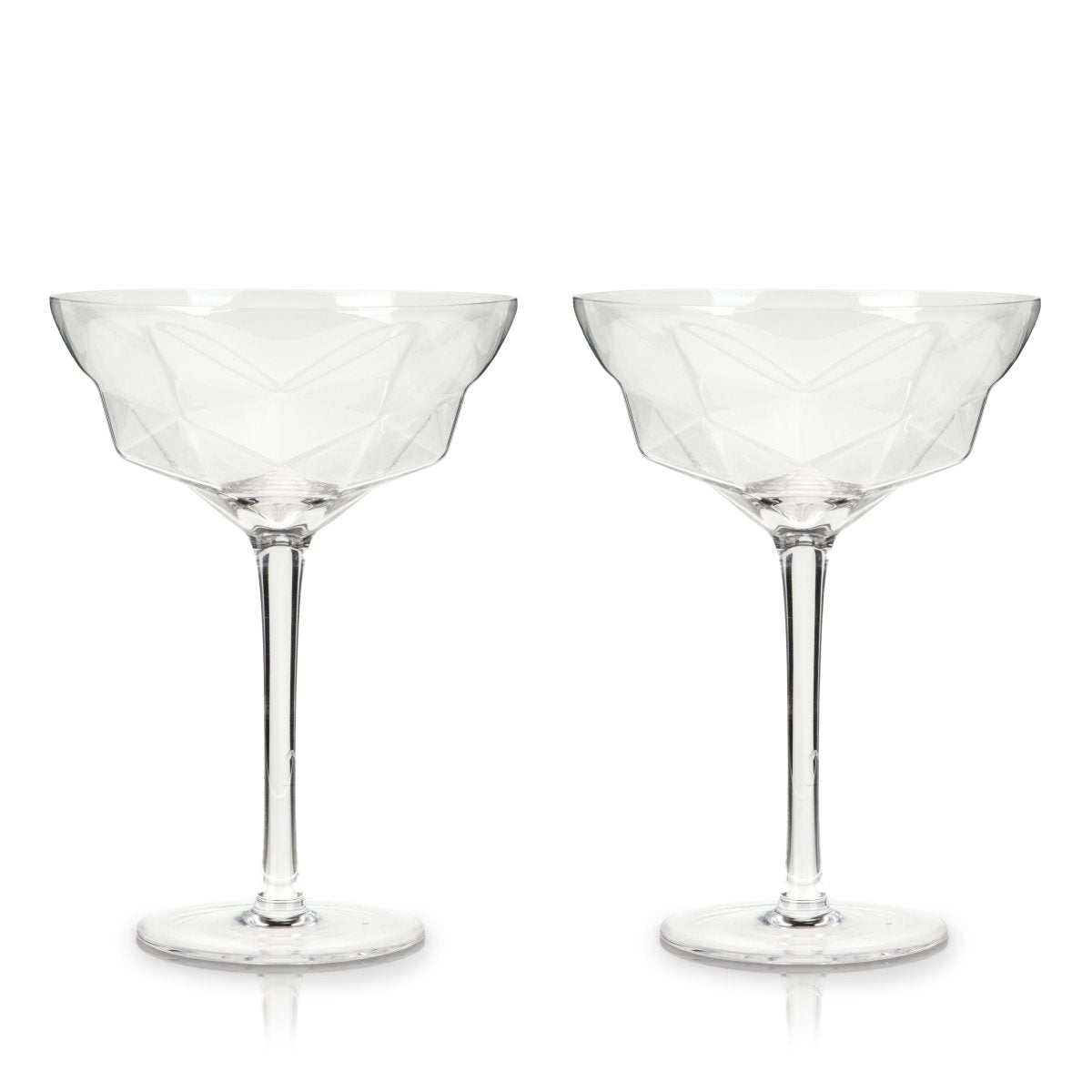Seneca Faceted Crystal Martini Glasses Set of 2 - HOUSE OF SHE