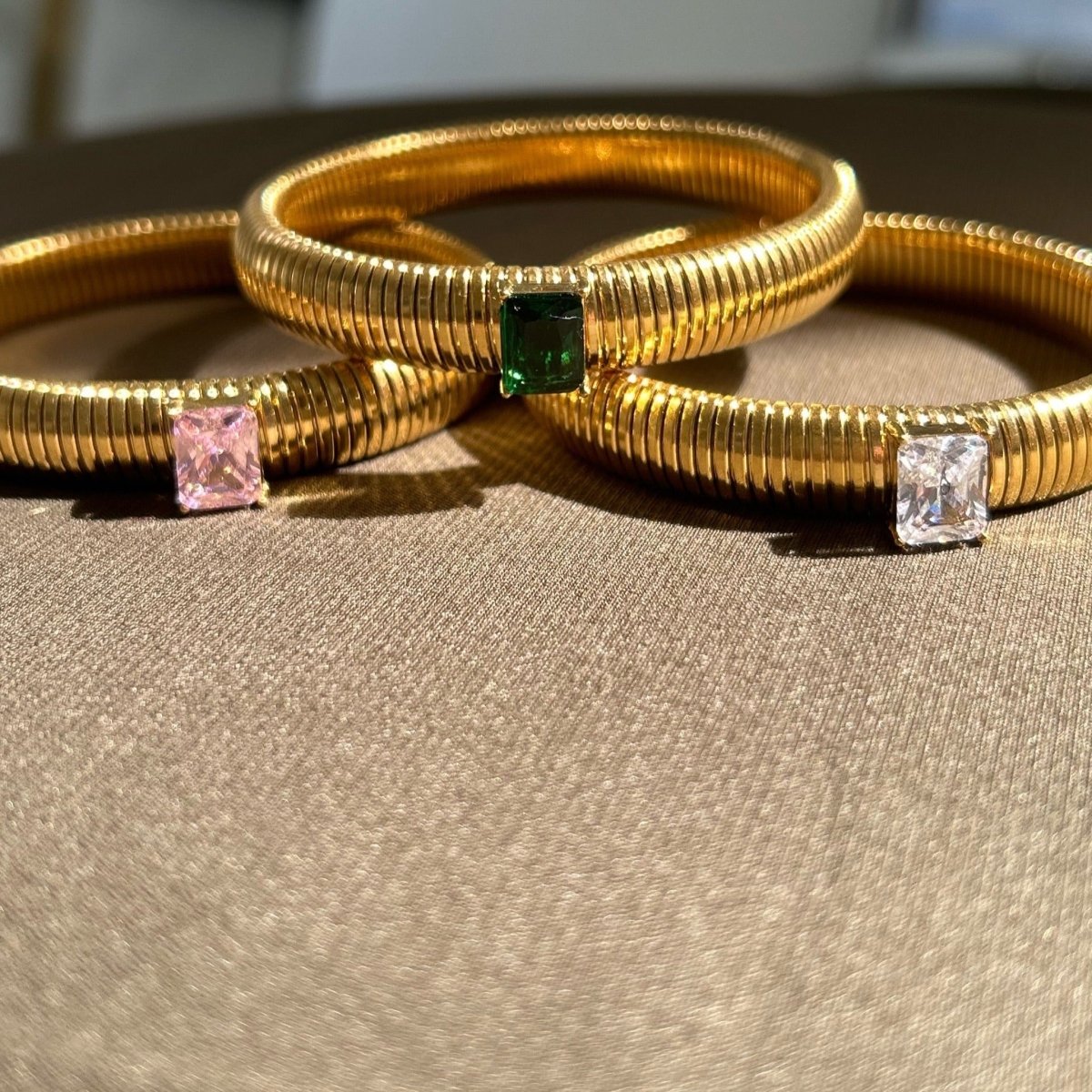 Serenity Pink CZ Gold Bracelet - HOUSE OF SHE