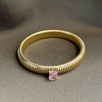 Serenity Pink CZ Gold Bracelet - HOUSE OF SHE