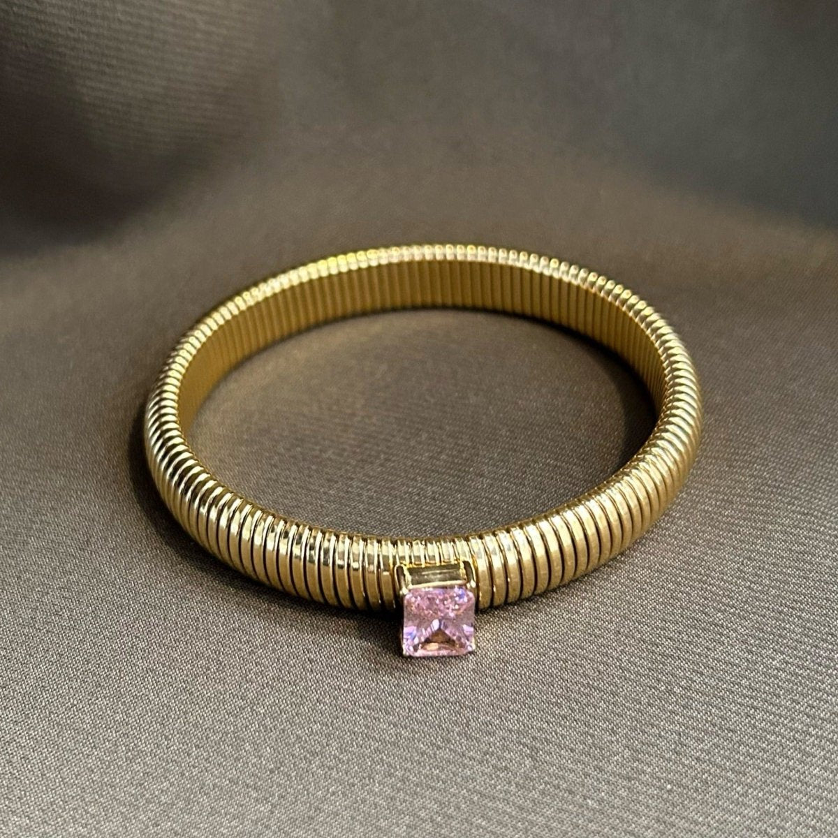 Serenity Pink CZ Gold Bracelet - HOUSE OF SHE