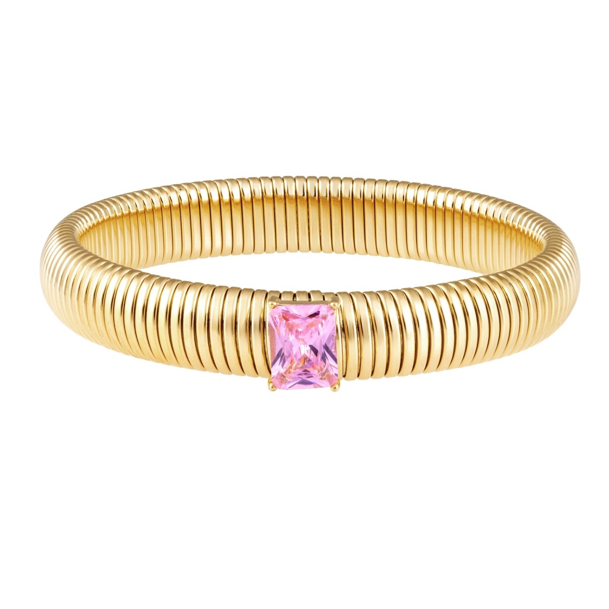 Serenity Pink CZ Gold Bracelet - HOUSE OF SHE