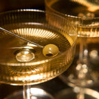 Set Of 4 Ripple Ribbed Champagne Coupe Glasses By Prosecco Mimosa Sherbet Sparkling - HOUSE OF SHE