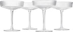 Set Of 4 Ripple Ribbed Champagne Coupe Glasses By Prosecco Mimosa Sherbet Sparkling - HOUSE OF SHE