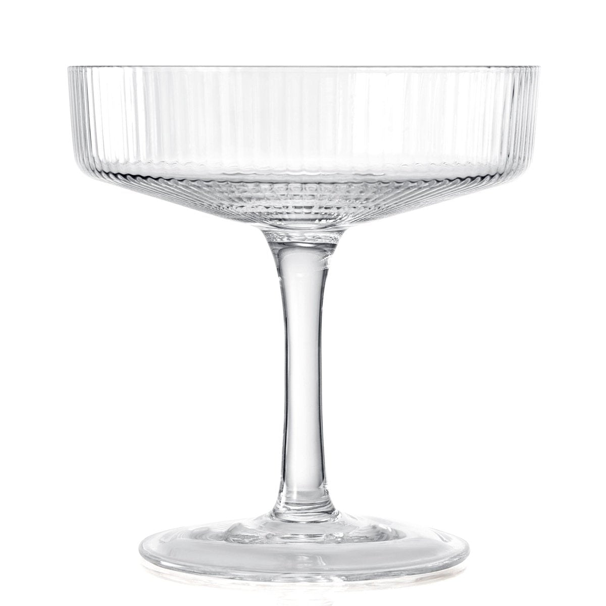 Set Of 4 Ripple Ribbed Champagne Coupe Glasses By Prosecco Mimosa Sherbet Sparkling - HOUSE OF SHE