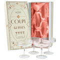 Set Of 4 Ripple Ribbed Champagne Coupe Glasses By Prosecco Mimosa Sherbet Sparkling - HOUSE OF SHE
