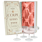 Set Of 4 Ripple Ribbed Champagne Coupe Glasses By Prosecco Mimosa Sherbet Sparkling - HOUSE OF SHE