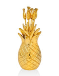 Set of Six Pineapple Picks and Holder - HOUSE OF SHE