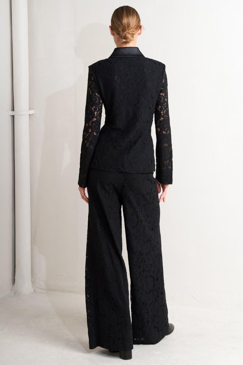 SHADOW GLAM WOVEN LACE BLAZER - HOUSE OF SHE