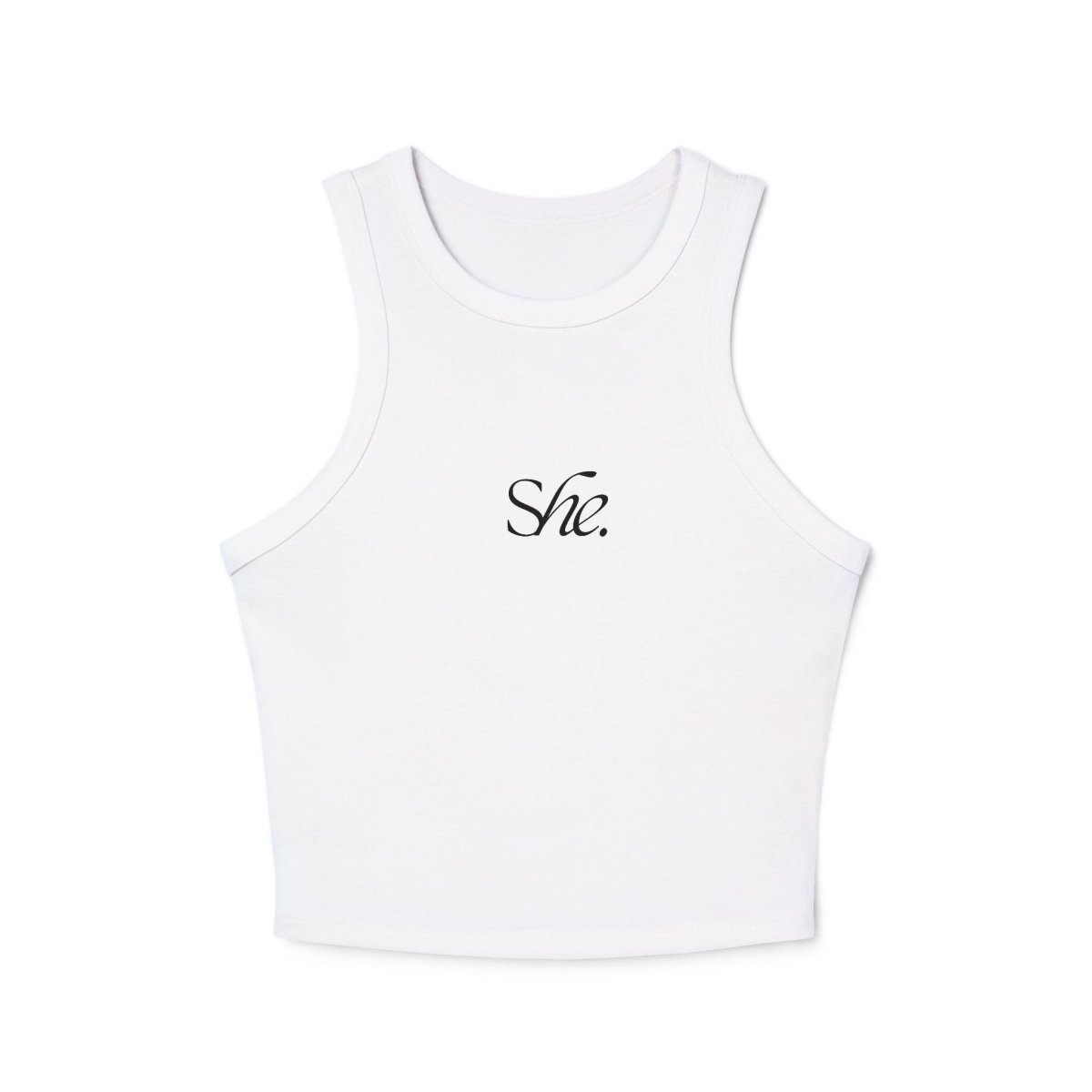 She. Women's Micro Rib Racer Tank Top - HOUSE OF SHE