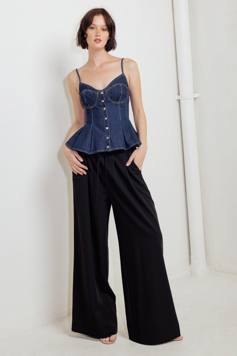 Silent Authority Denim Cami Top - HOUSE OF SHE