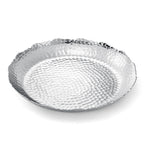 Silver Hammered Decorative Bowl Elegant Aluminum Centerpiece - HOUSE OF SHE