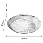 Silver Hammered Decorative Bowl Elegant Aluminum Centerpiece - HOUSE OF SHE