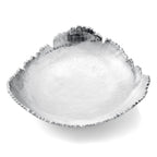 Silver Platter Bowl – Modern Aluminum Decorative Centerpiece with Textured Metallic Finish - HOUSE OF SHE