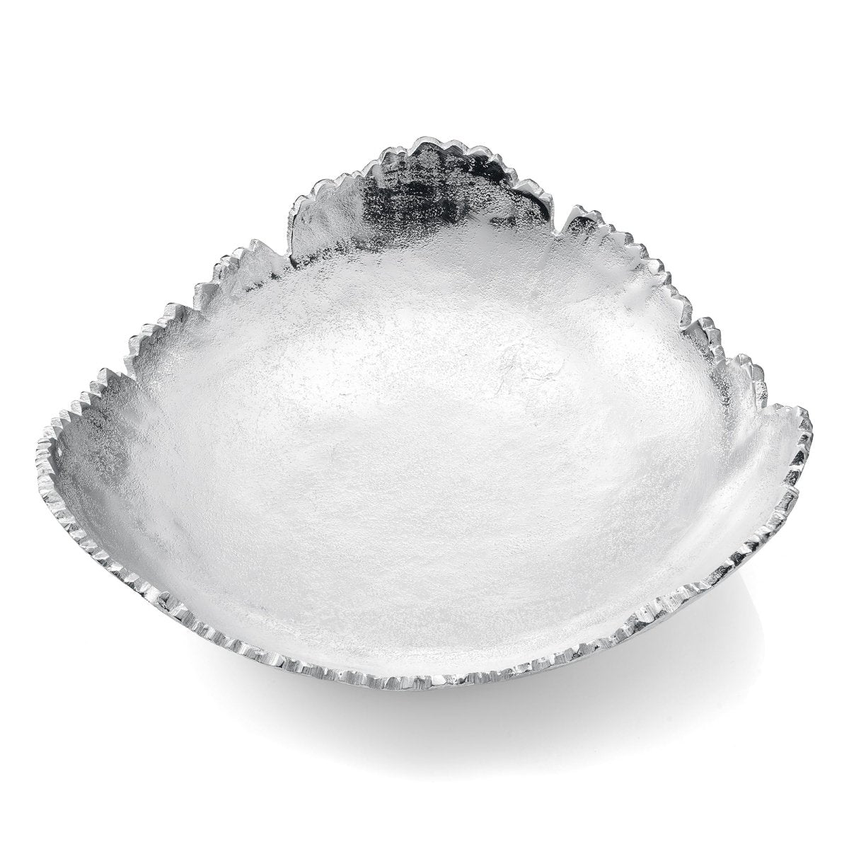 Silver Platter Bowl – Modern Aluminum Decorative Centerpiece with Textured Metallic Finish - HOUSE OF SHE