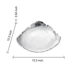 Silver Platter Bowl – Modern Aluminum Decorative Centerpiece with Textured Metallic Finish - HOUSE OF SHE